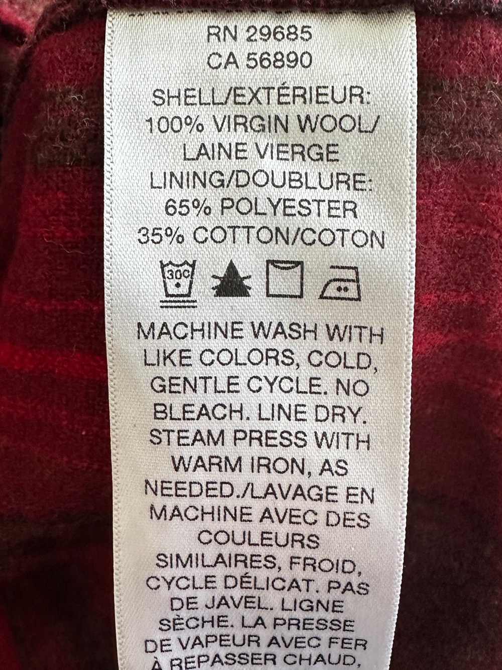 Pendleton Men’s Wool Board Shirt Button Up Red Plaid Size Small - Picture 8 of 9